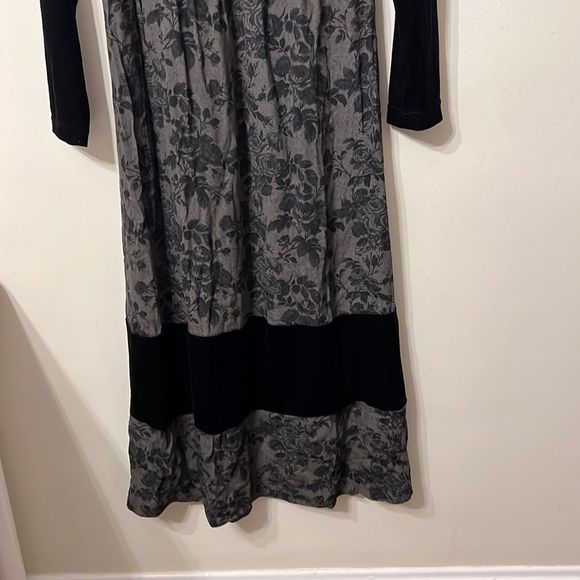 Vintage Edwardian Dark Academia Velvet Maxi Dress XS - Picture 3 of 4